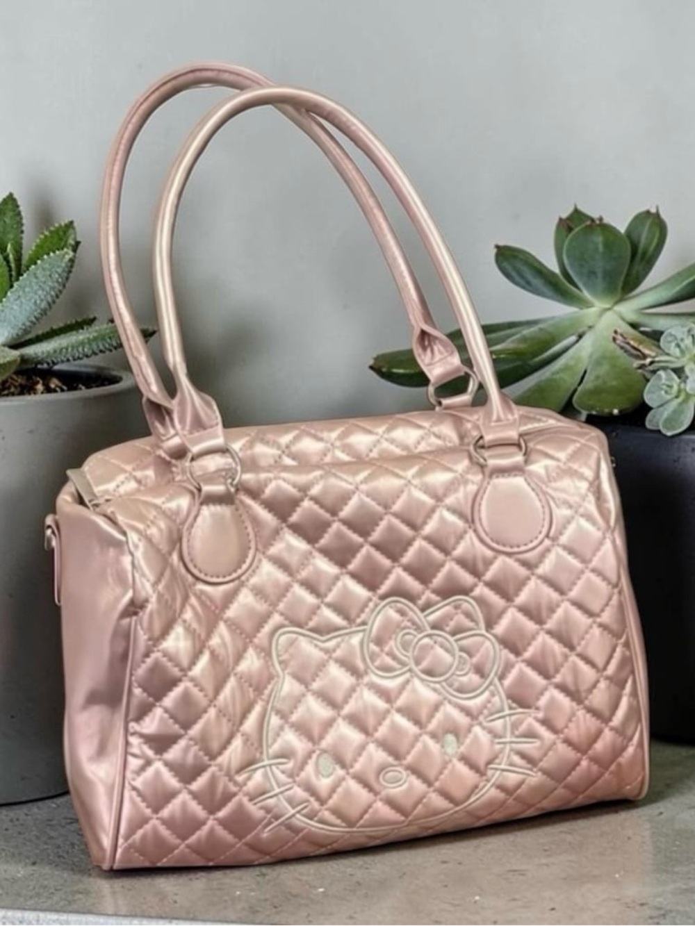 Hello Kitty Durable Soft Quilted Leather Shoulder Bag /Crossbody Purse. ~NEW~